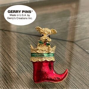 Vintage Gerry’s Christmas Stocking with. Poodle Dog